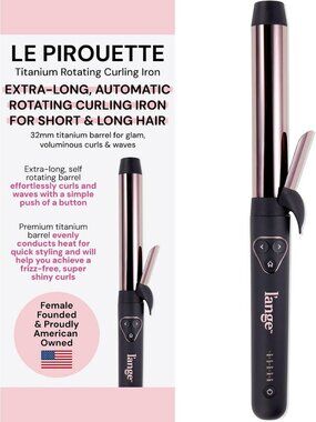 32MM Titanium Rotating Curling Iron - Professional Hair Curler for Beach Waves